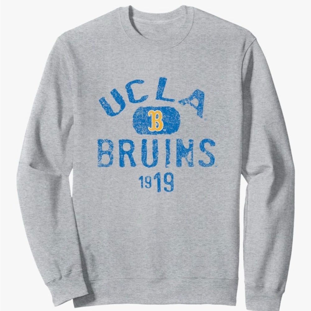 UCLA Bruins 1919 Vintage Long Sleeve Grey Sweatshirt UNISEX SIZE M NWOT Licensed